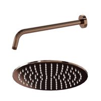 Fortifura Calvi Hoofddouche - 25cm - rond - wandarm 35cm - Geborsteld koper PVD (Koper) SW970041/SW970043