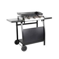 sweeek - Gasplancha 3 branders inox 7,5kW met karretje sweeek - Gasplancha 3 branders inox 7,5kW met karretje