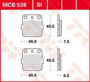 TRW Remblokken, en remschoenen voor de moto, MCB538SI Sinter offroad