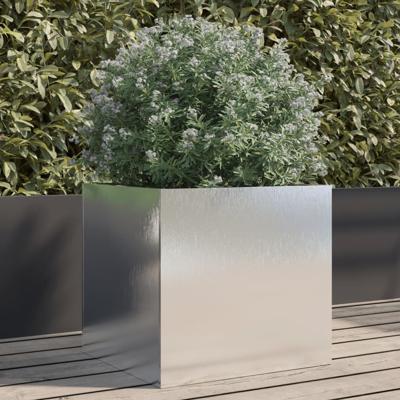 VidaXL Plantenbak 42x40x39 cm roestvrij staal zilverkleurig