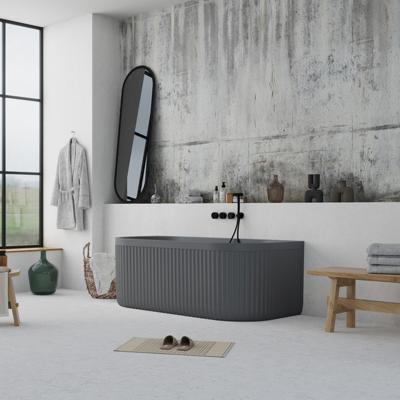 Ideavit ARCHTEC-B2W-GR Back-To-Wall Bad - 170x80x63cm - Rock Texture - overloopgat - klikwaste - verstelbare poten - grijs 290375