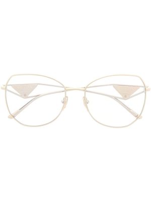 Prada Eyewear lunettes de vue à monture oversize - Or