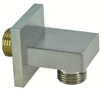 Wiesbaden luxe mess. muur doucheaansluiting vierkant 1/2&apos;&apos; geborsteld staal