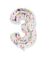 HEMA Folieballon cijfer 3 60cm confetti (nude)