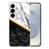 TPU Hoesje Samsung Galaxy S25 Plus - Marble White Black Backcover TPU Hoesje Samsung Galaxy S25 Plus - Marble White Black Backcover