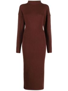 DESTREE robe mi-longue Jadé à coutures apparentes - Marron