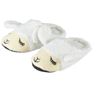 Kinder dieren pantoffels/sloffen lama/alpaca wit slippers