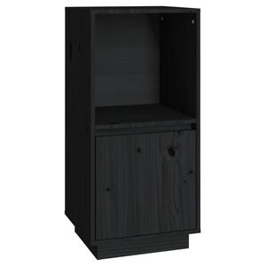 The Living Store Dressoir - Grenenhout - Opbergruimte - 38x35x80 cm - Zwart