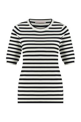 Luna stripe ssl pullover - off white/dark blue - 91510