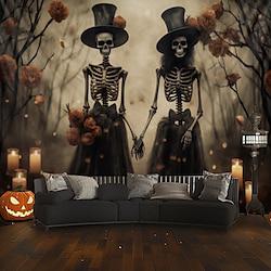 halloween decoraties skeletten paar hangend tapijt kunst aan de muur groot tapijt muurschildering decor foto achtergrond deken gordijn thuis slaapkamer woonkamer decoratie Lightinthebox