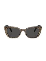 Dolce & Gabbana Kids lunettes de soleil imprimées à monture papillon - Noir