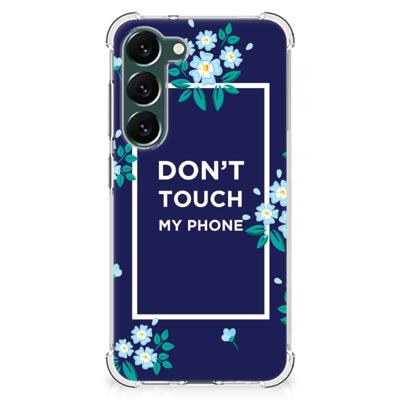 Samsung Galaxy S23 Plus Anti Shock Case Flowers Blue DTMP Samsung Galaxy S23 Plus Anti Shock Case Flowers Blue DTMP