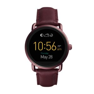 Horlogeband Fossil FTW2113 Leder Paars 22mm