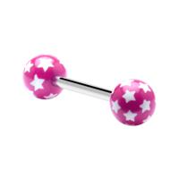 Barbell met Sterretjesprint Chirurgisch Staal 316L/Acryl Barbells