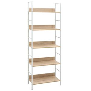 Boekenkast 5 schappen 60x27,6x158,5 cm spaanplaat eikenkleurig