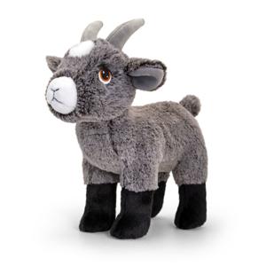 Pluche knuffel dier - geitje - grijs - 25 cm - Knuffelbeesten - Boerderij dieren