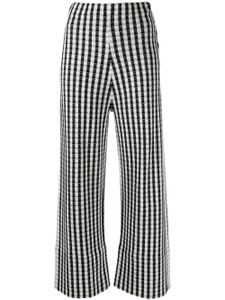 AERON pantalon en coton à carreaux - Blanc