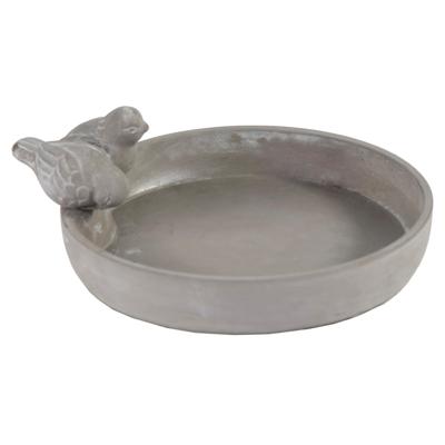 Mega Collection Vogelbad/voederschaal - grijs - cement - 23x5 cm - drinkschaal voor vogel