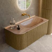 Badmeubel Mondiaz Kurve-Dlux | 105 cm | Meubelkleur Dusk | Wastafelkleur Saba | Solid surface | Wasbak rechter zijde spoelbak | Zonder kraangat(en) Badmeubel Mondiaz Kurve-Dlux | 105 cm | Meubelkleur Dusk | Wastafelkleur Saba | Solid surface | Wasbak rechter zijde spoelbak | Zonder kraangat(en)
