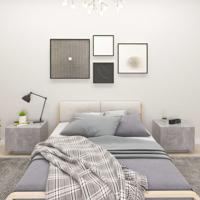Nachtkastje 100x35x40 cm bewerkt hout betongrijs