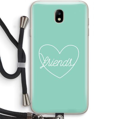 Friends heart pastel: Samsung Galaxy J7 (2017) Transparant Hoesje met koord