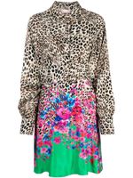 LIU JO robe-chemise à mélange d'imprimés - Marron LIU JO robe-chemise à mélange d'imprimés - Marron