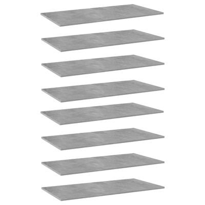 VidaXL Wandschappen 8 st 80x30x1,5 cm spaanplaat betongrijs VidaXL Wandschappen 8 st 80x30x1,5 cm spaanplaat betongrijs