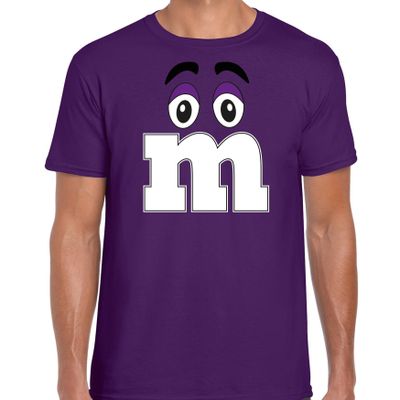 Verkleed t-shirt M voor heren - paars - carnaval/themafeest kostuum Verkleed t-shirt M voor heren - paars - carnaval/themafeest kostuum