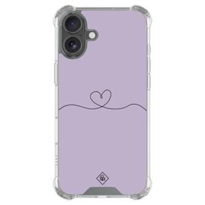 iPhone 16 shockproof hoesje - Hart lila