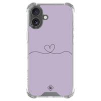 iPhone 16 shockproof hoesje - Hart lila