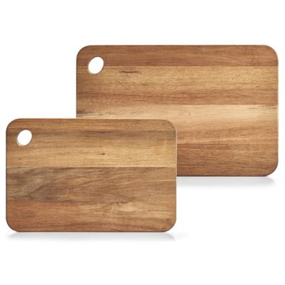 2x Rechthoekige acacia houten snijplanken 37/41 cm