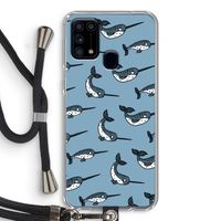 Narwhal: Samsung Galaxy M31 Transparant Hoesje met koord Narwhal: Samsung Galaxy M31 Transparant Hoesje met koord