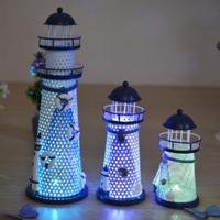 Creatieve decoratieve smeedijzeren Flash Tower LED nachtlampje grootte: kleine 14cm