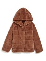 Apparis manteau Goldie en fourrure artificielle à capuche - Marron