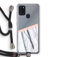A touch of peach: Samsung Galaxy A21s Transparant Hoesje met koord