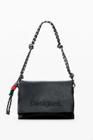 Middelgrote tas met logo charm - BLACK - U