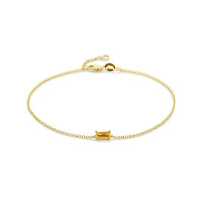 14k Geelgouden Armband met Citrien - 16,5-18 cm