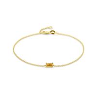 14k Geelgouden Armband met Citrien - 16,5-18 cm