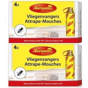 8x Aeroxon vliegenvangers met plakstrip 22 cm   -