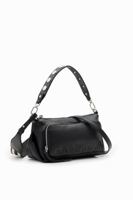 Middelgrote schoudertas met Half logo - BLACK - U