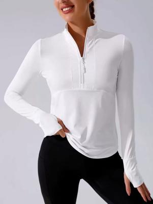Black Half-Zip Running Sweatshirt with Thumb Holes - Sportswear White / L