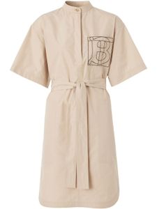 Burberry robe-chemise à logo brodé - Tons neutres