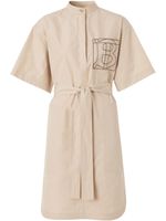 Burberry robe-chemise à logo brodé - Tons neutres