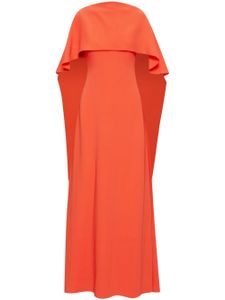 Oscar de la Renta robe-cape à coupe longue - Orange