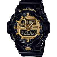 Casio GA-710GB-1AER Horloge Kwarts (l x b x h) 57.5 x 53.4 x 18.4 mm Zwart Materiaal (behuizing): Hars Materiaal (armband): Hars - thumbnail