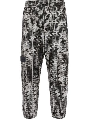 Balmain pantalon de jogging à imprimé monogrammé - Noir