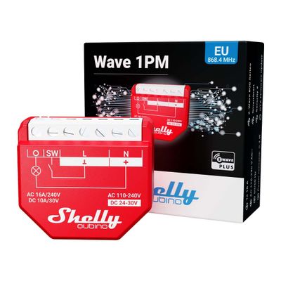 Shelly Qubino Wawe 1PM elektrische schakelaar Slimme schakelaar Rood