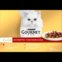 Gourmet Gold Fijne Hapjes Kattenvoer nat met Rund, Kalkoen, Zalm en Kip bij Jumbo