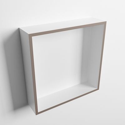 MONDIAZ EASY Nis 29,5x29,5cm in solid surface kleur Smoke | Talc. 1 vak geschikt voor in- of opbouw