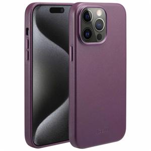 Accezz MagSafe Leather Backcover iPhone 15 Pro Max Telefoonhoesje Paars
